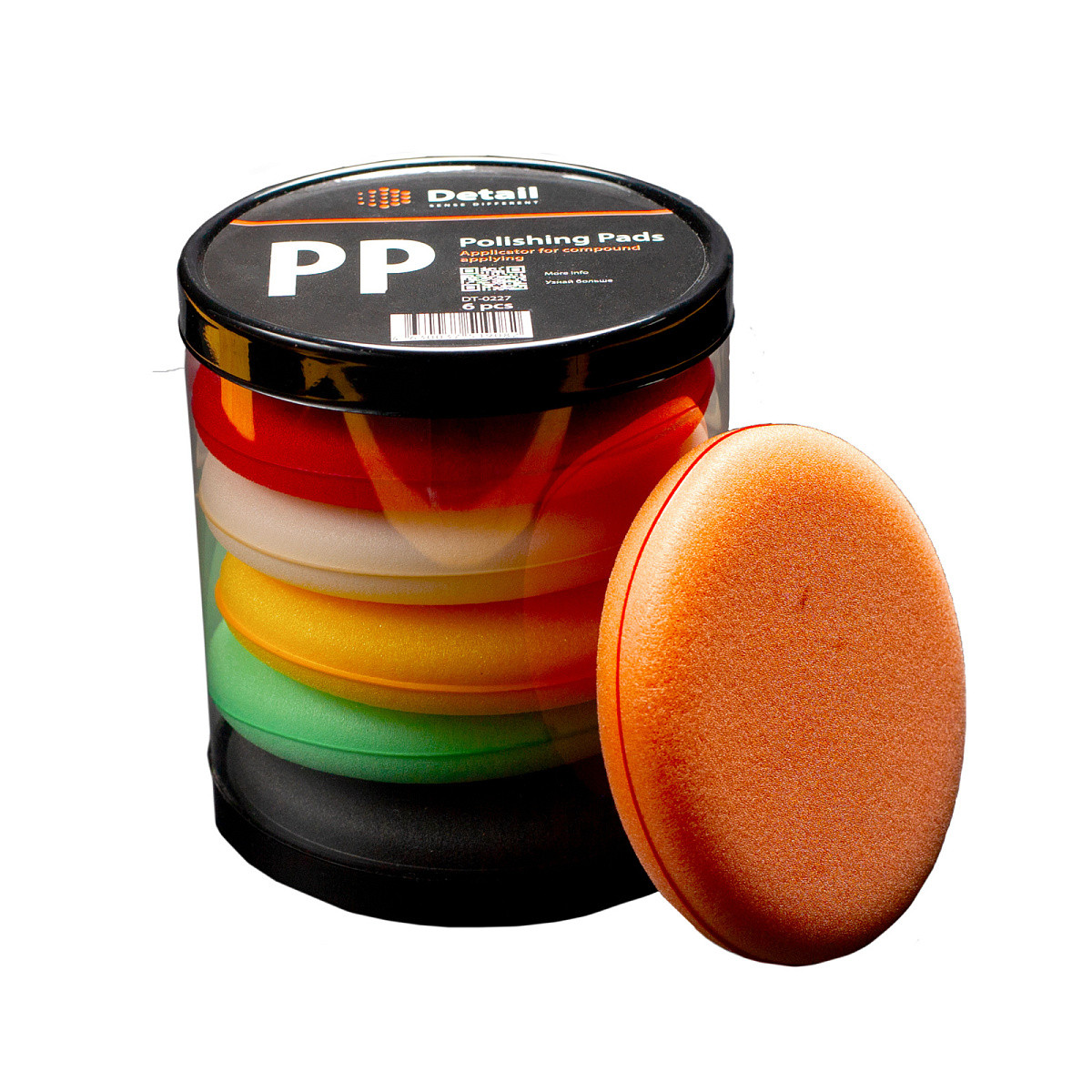 Комплект аппликаторов поролоновых круглых PP "Polishing Pads" 10,5*2 см (6 штук) - фото 1 - id-p212123370