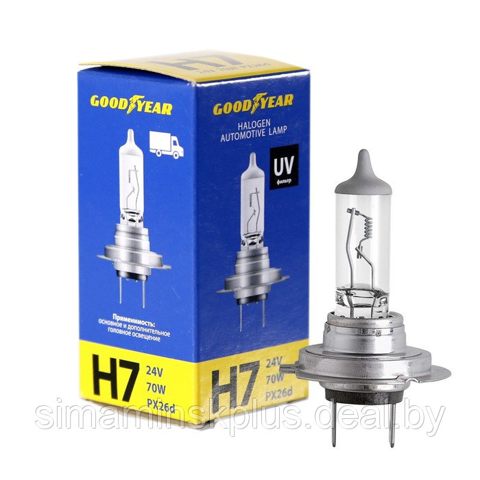 Лампа автомобильная Goodyear, H7, 24 В, 70 Вт - фото 1 - id-p212123876