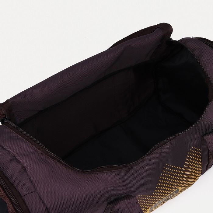 Сумка спортивная на молнии, 2 наружных кармана, длинный ремень, цвет коричневый - фото 4 - id-p212124900