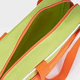 Сумка для обуви на молнии, цвет зелёный/оранжевый, фото 3