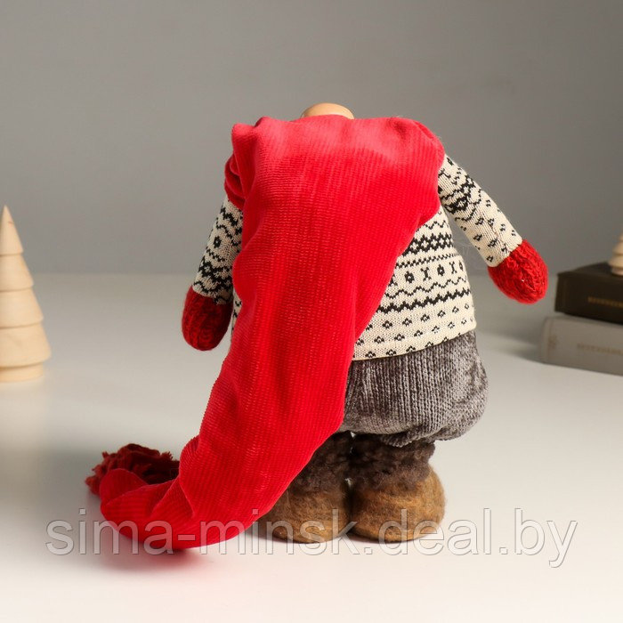 Кукла интерьерная "Дедушка Мороз в длинном колпаке с кисточкой" 24,5 см - фото 3 - id-p212125061