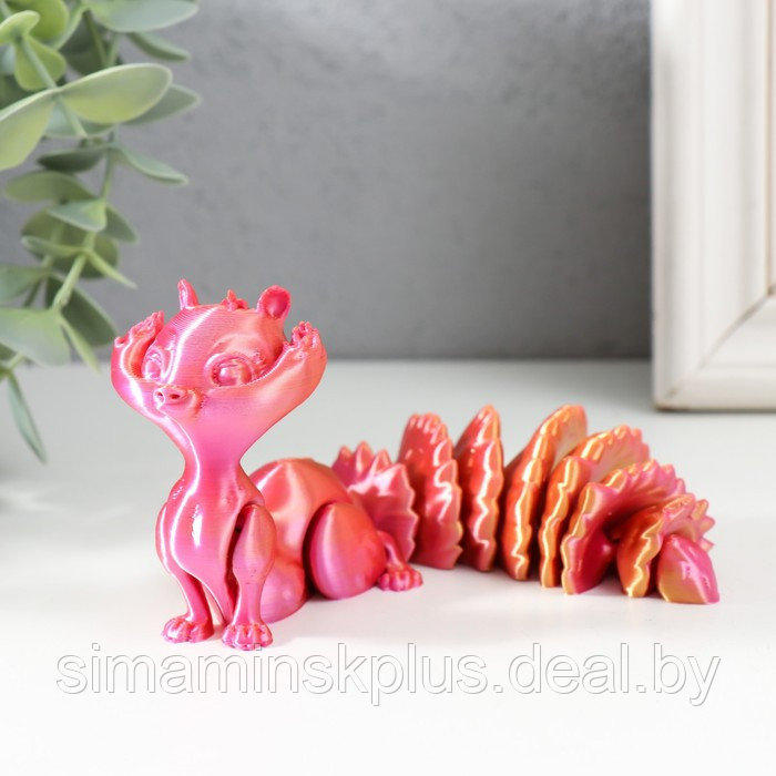 Сувенир-антистресс "Белка Бэлла" 15,5х4х6,5 см, розовый хамелеон - фото 1 - id-p212126903