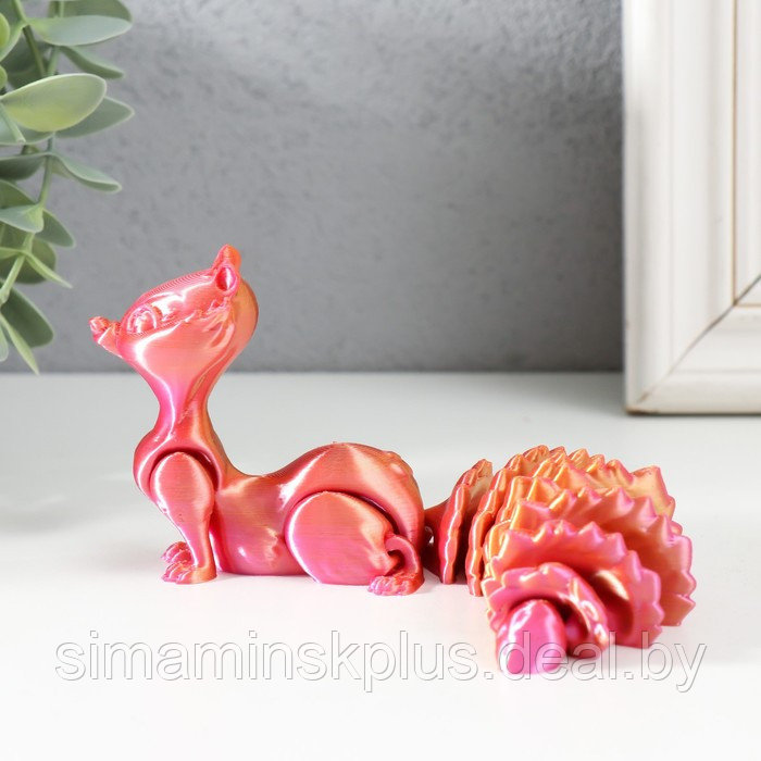 Сувенир-антистресс "Белка Бэлла" 15,5х4х6,5 см, розовый хамелеон - фото 2 - id-p212126903