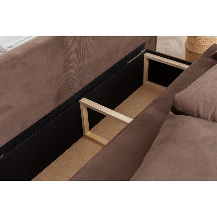 Диван-кровать «Токио», механизм еврокнижка, велюр, цвет коричневый - фото 3 - id-p212129232