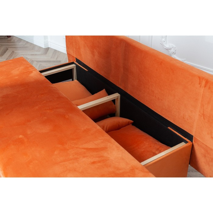 Диван-кровать «Токио», механизм еврокнижка, велюр, цвет оранжевый - фото 3 - id-p212129235