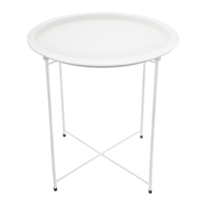 Складной металлический столик-поднос 2 в 1, 470×470×505 мм, цвет белый - фото 5 - id-p212126986