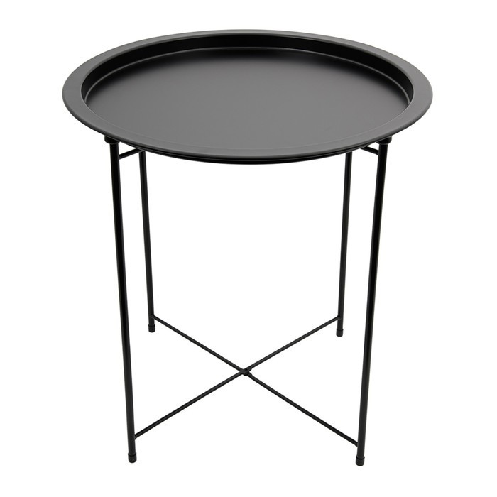 Складной металлический столик-поднос 2 в 1, 470×470×505 мм, цвет чёрный - фото 5 - id-p212126988