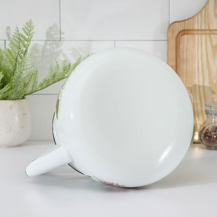Чайник сферический, 3 л, индукция, деколь МИКС, цвет белый - фото 4 - id-p212133631