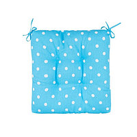 Подушка на стул Blue polka dot, размер 40х40 см, цвет голубой