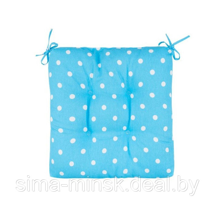 Подушка на стул Blue polka dot, размер 40х40 см, цвет голубой - фото 1 - id-p212129044