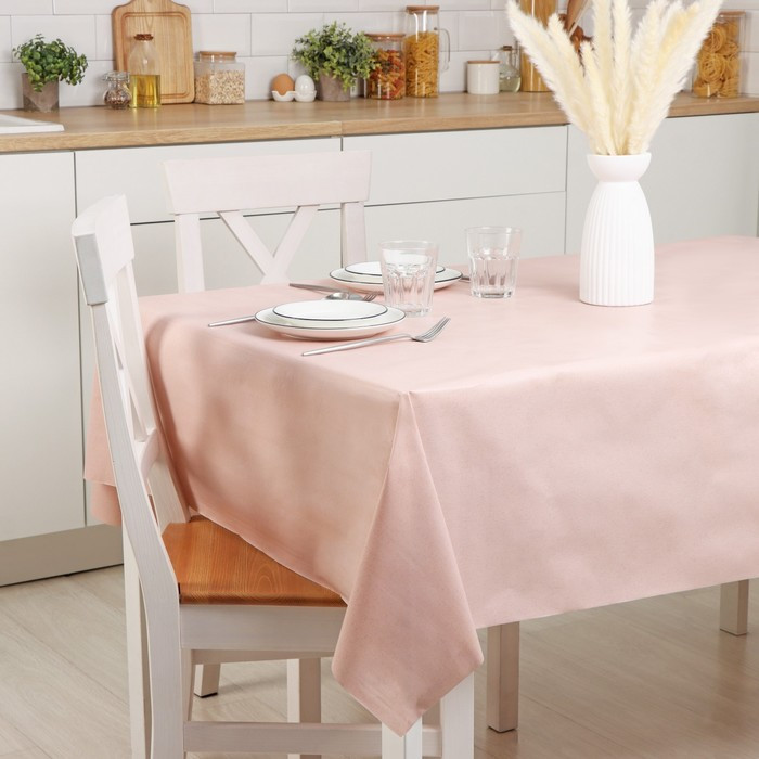 Клеёнка столовая на нетканой основе Доляна "Мини", ширина 137 см, рулон 20 м, цвет розовый - фото 1 - id-p212130814