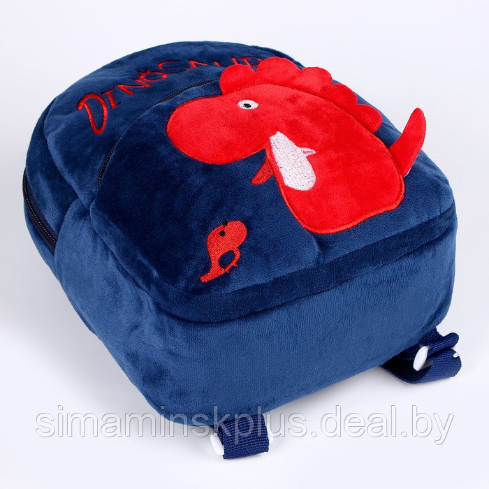 Рюкзак «Динозаврики» с двойной молнией, цвет синий - фото 4 - id-p212133723