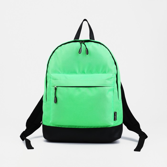 Рюкзак на молнии, наружный карман, цвет зелёный - фото 1 - id-p212126553