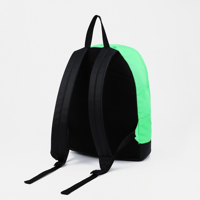 Рюкзак на молнии, наружный карман, цвет зелёный - фото 2 - id-p212126553