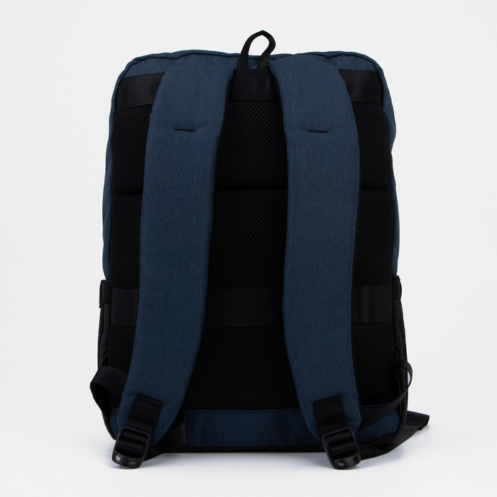 Рюкзак на молнии, наружный карман, разъем USB, цвет синий - фото 3 - id-p212126701