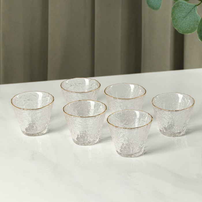 Набор чайный из стекла «Фьюжн», 9 предметов: 6 стаканов 60 мл, чайник 200 мл, чайник заварочный 200 мл, - фото 2 - id-p212134744