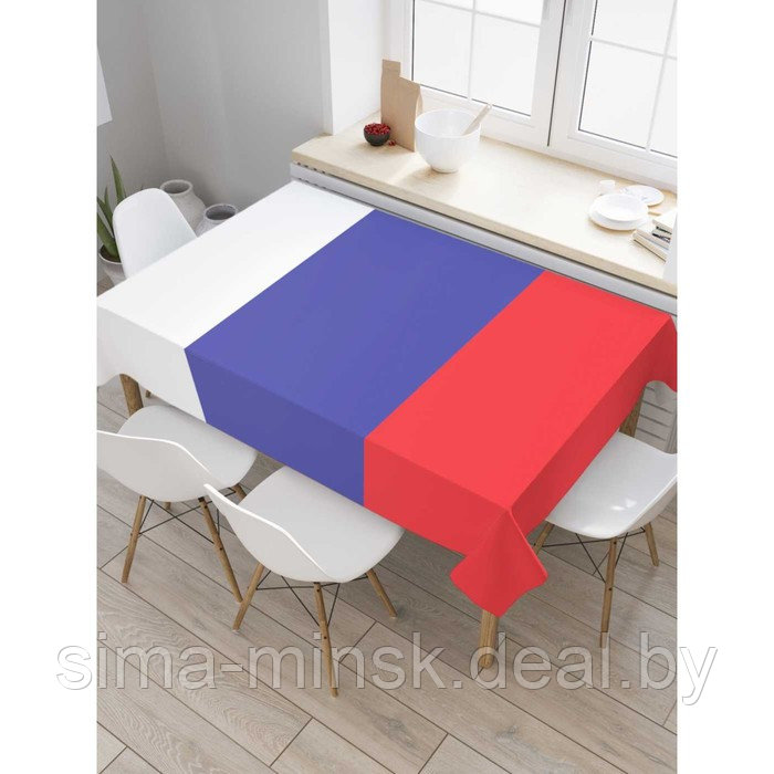 Скатерть с фотопринтом «Российский флаг», размер 180 x 145 см - фото 1 - id-p212130968
