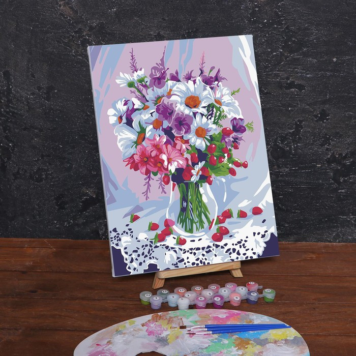 Картина по номерам на холсте с подрамником «Весенний букет», 40х30 см - фото 1 - id-p212130365