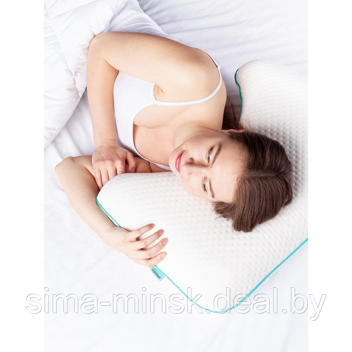 Анатомическая подушка для сна на боку, размер 60х40 см, с эффектом памяти - фото 8 - id-p212135058