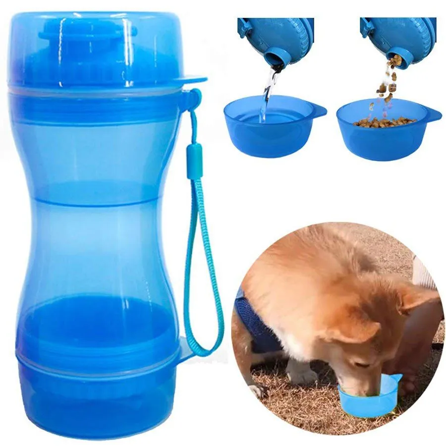 Дорожная бутылка поилка - кормушка для собак и кошек Pet Water Bottle 2 в 1 - фото 2 - id-p212140322