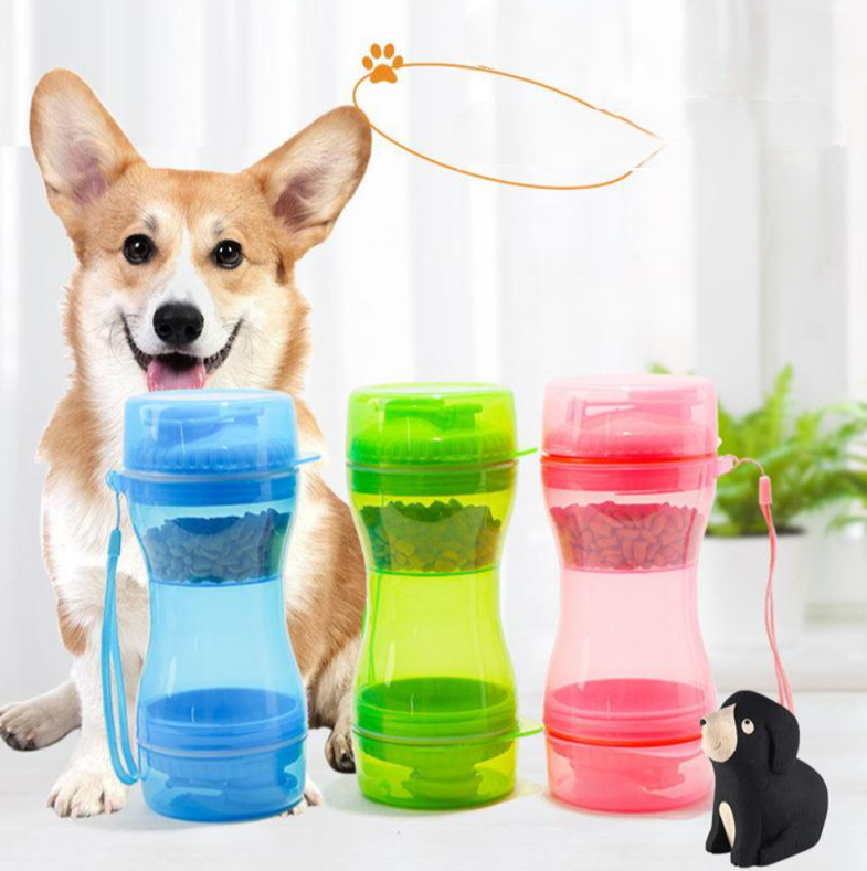 Дорожная бутылка поилка - кормушка для собак и кошек Pet Water Bottle 2 в 1 - фото 1 - id-p212140322