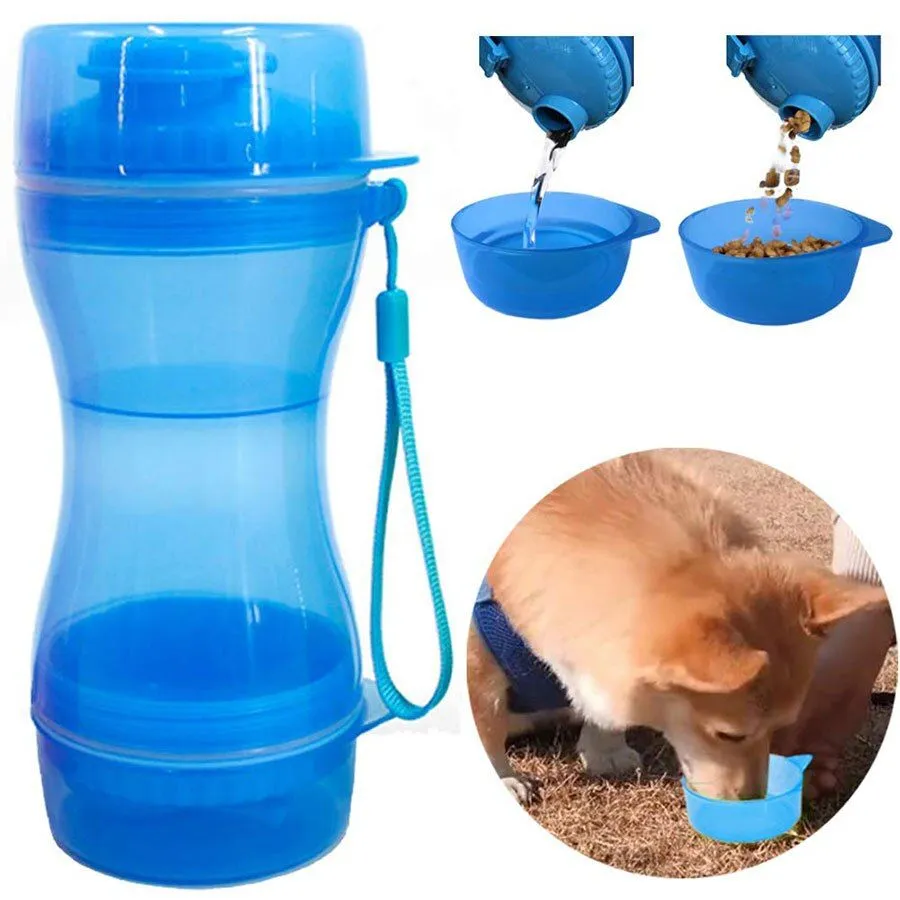 Дорожная бутылка поилка - кормушка для собак и кошек Pet Water Bottle 2 в 1 - фото 3 - id-p212140324