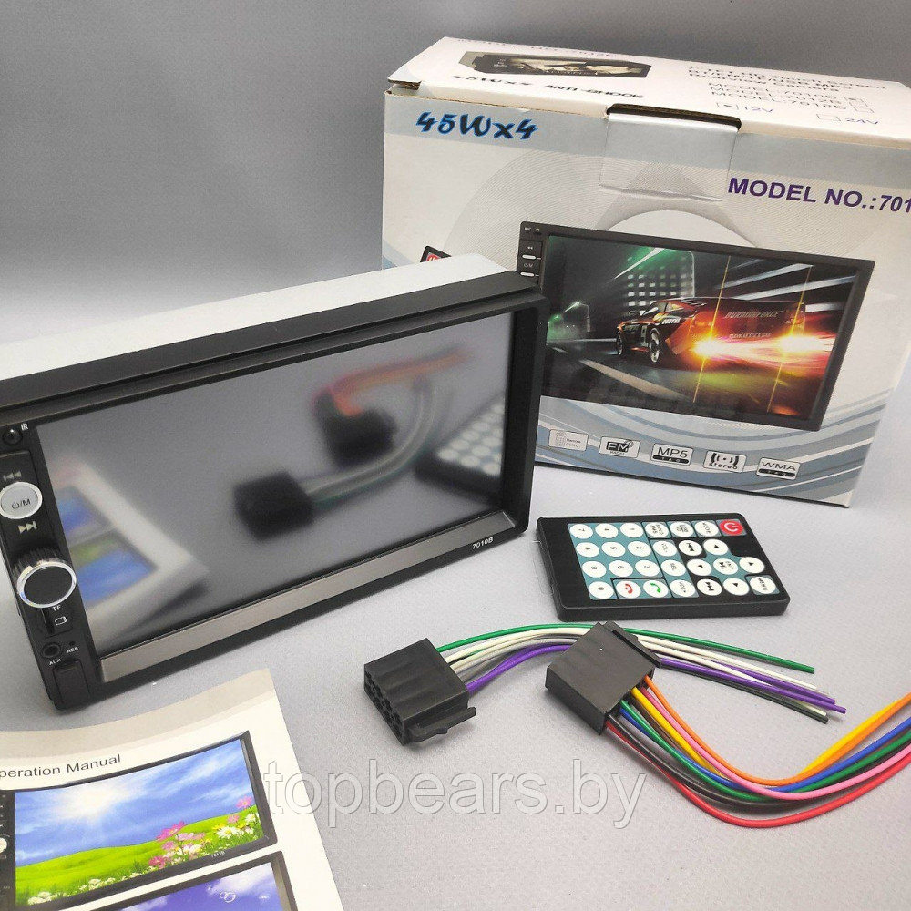 Автомагнитола 2DIN 7010B Bluetooth с сенсорным экраном 7 дюймов (HD/USB/AUX/MP5/Пульт ДУ) - фото 5 - id-p209927306