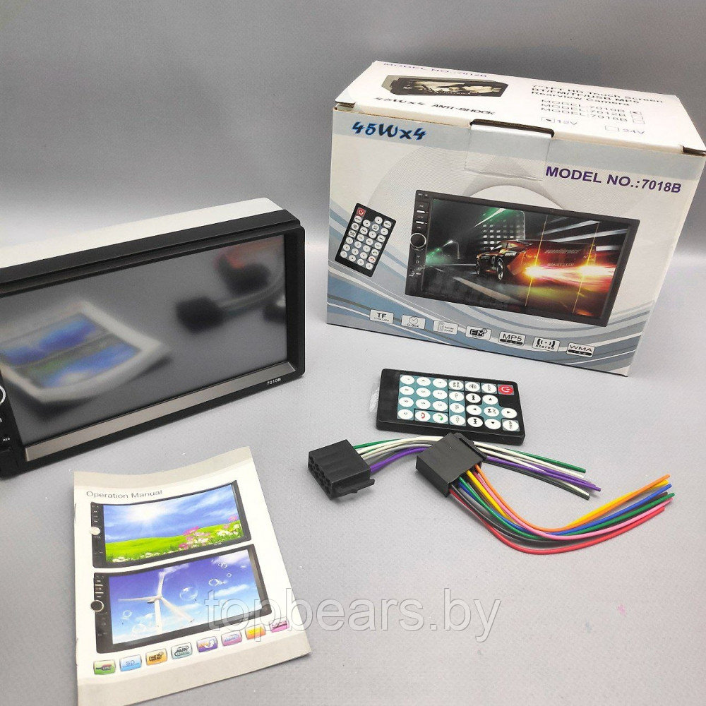Автомагнитола 2DIN 7010B Bluetooth с сенсорным экраном 7 дюймов (HD/USB/AUX/MP5/Пульт ДУ) - фото 10 - id-p209927306