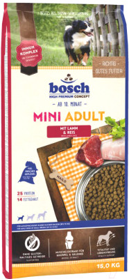 Сухой корм для собак Bosch Petfood Mini Adult Lamb&Rice - фото 1 - id-p212144165