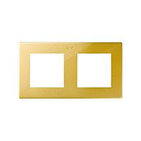 2400620-066 Рамка на 2 поста цвета золото Harmonie