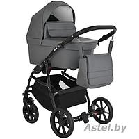 Коляска Pituso Nino 1 в 1 короб+рама Кожа Dark Grey NIN5005