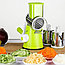 Распродажа Мультислайсер для овощей и фруктов 3 в 1 (Ручная терка овощерезка) Tabletop Drum Grater, зеленый, фото 3