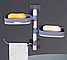 Полка - мыльница настенная Rotary drawer на присоске / Органайзер двухъярусный с крючком поворотный Черная с, фото 6