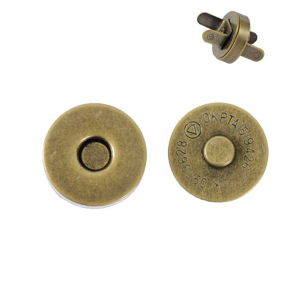 Магнитная кнопка 18мм (бронза) роллинг Y