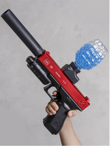 Детский пистолет с глушителем GLOCK на аккумуляторе стреляет орбизами. Черный - фото 5 - id-p212153433