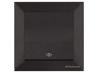 Выключатель промежуточный многопозиционный (скрытый, пруж. зажим) черный, DARIA, MUTLUSAN (10 A, 250 V, IP 20)