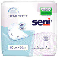 Пеленки одноразовые для детей Seni Soft впитывающие 60 х 60 см, 5 шт