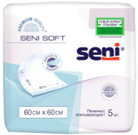 Пеленки одноразовые для детей Seni Soft впитывающие 60 х 60 см, 5 шт - фото 1 - id-p212157931