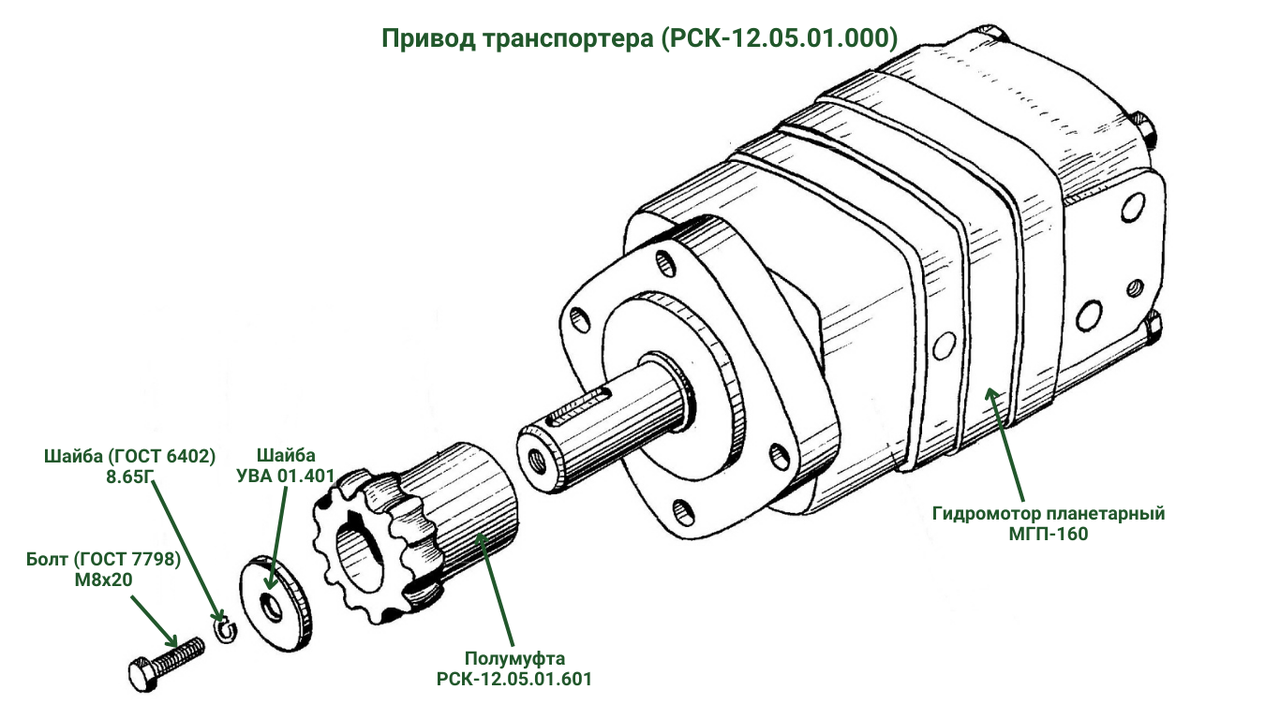 Привод РСК-12.05.01.000 к кормораздатчику РСК-12 "БелМикс"