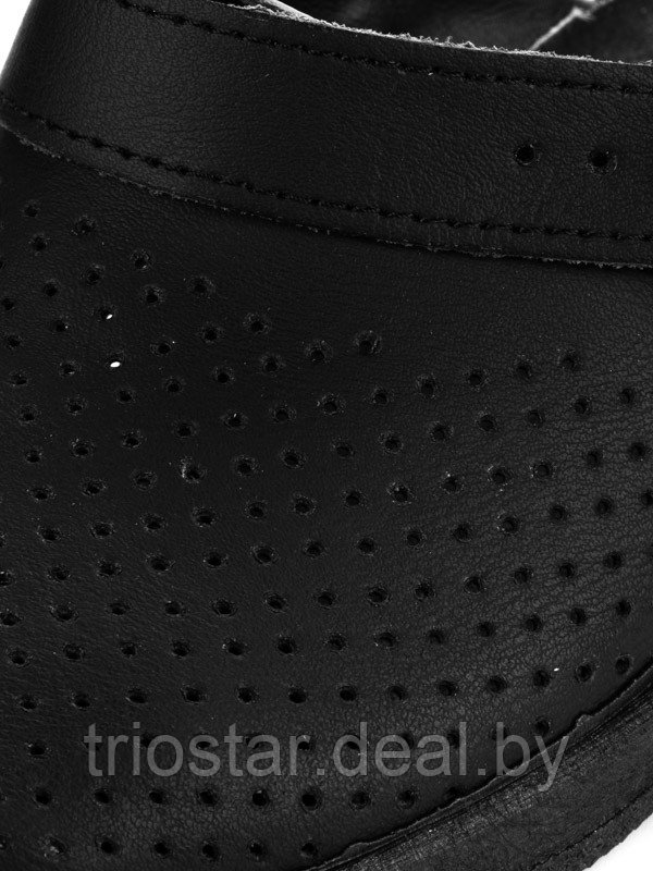 Сабо кожаные чёрные женские с ремешком - фото 4 - id-p164046417