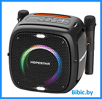 Портативная колонка Hopestar PARTY ONE, беспроводная акустическая bluetooth система, 2 беспроводных микрофона