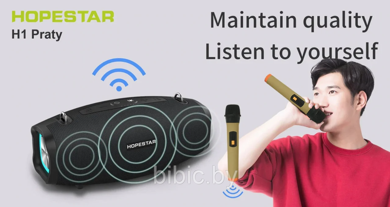 Портативная колонка Hopestar H1. Мощная беспроводная bluetooth акустическая система блютуз, колонки аналог JBL - фото 5 - id-p212208899