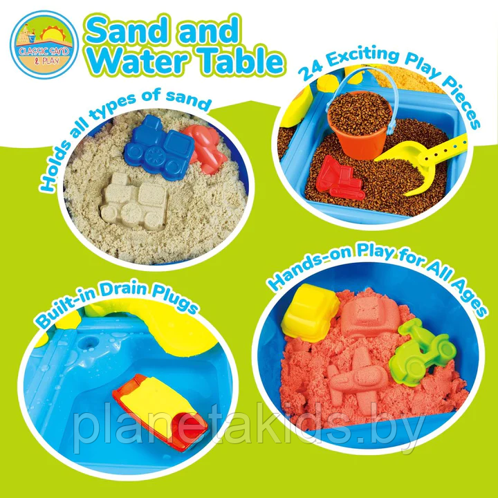 Стол-песочница с аксессуарами, игровой набор песочный столик, песочница для кинетического песка - фото 2 - id-p212270782