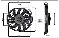 Вентилятор кондиционера 11" 280 мм 120W 12V STR107