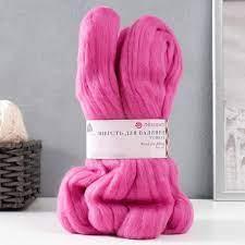 Шерсть для валяния тонкая 50г ("Пехорский текстиль") 49-Фуксия, фото 2