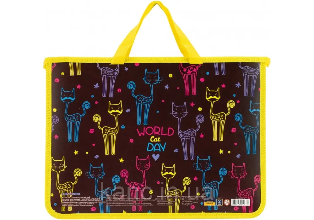 Портфель пластиковый на молнии CFS Funny Cats (Цена с НДС) - фото 1 - id-p129455388