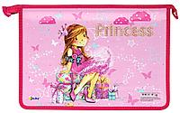 Папка пластиковая А4 "Принцесса с подарками" на молнии (Цена с НДС)