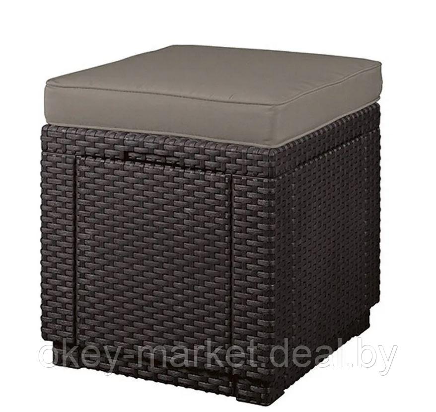 Пуфик с подушкой Keter Cube, 42 x 42 x 39 см, Grafit - фото 2 - id-p212271716