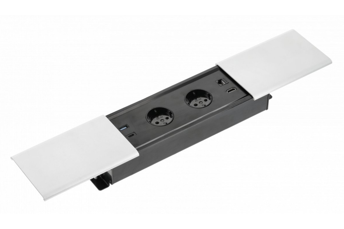 Встраиваемый удлинитель PRESTINO 2xSCHUKO, USB A+C, RJ45, HDMI, белый - фото 1 - id-p212272459