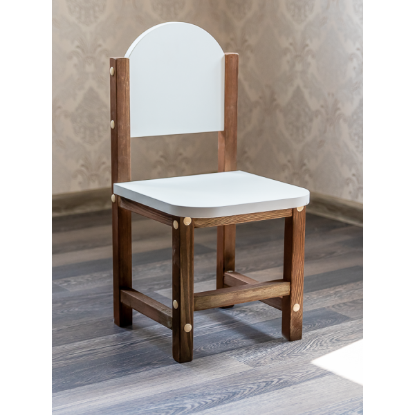 Детский деревянный стульчик для игр и занятий арт. SDPN-27. Высота до сиденья 27 см. Цвет палисандр с белым. - фото 1 - id-p212276065